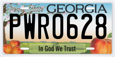 GA license plate PWR0628