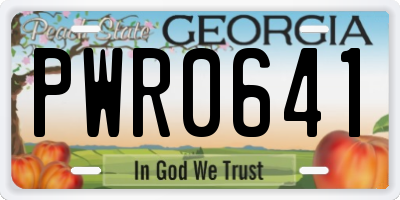 GA license plate PWR0641