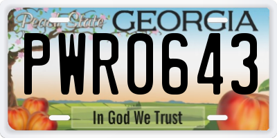 GA license plate PWR0643