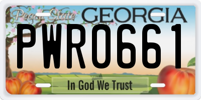 GA license plate PWR0661