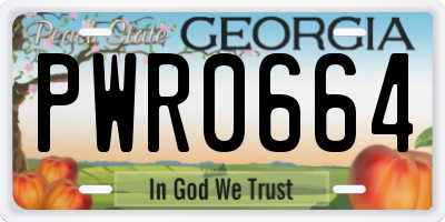GA license plate PWR0664