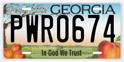 GA license plate PWR0674