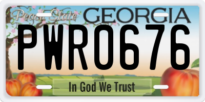 GA license plate PWR0676