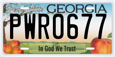 GA license plate PWR0677