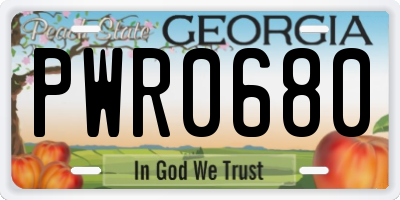 GA license plate PWR0680