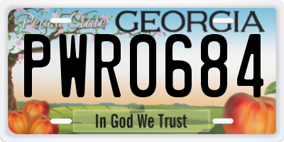 GA license plate PWR0684