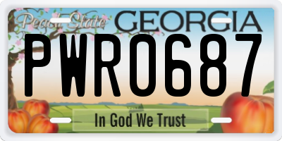GA license plate PWR0687