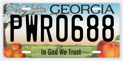 GA license plate PWR0688