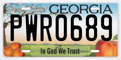 GA license plate PWR0689