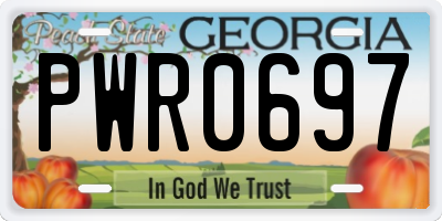 GA license plate PWR0697