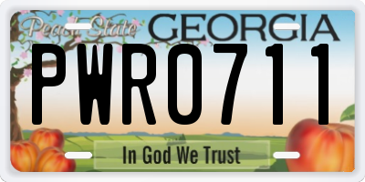 GA license plate PWR0711