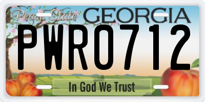 GA license plate PWR0712
