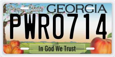 GA license plate PWR0714