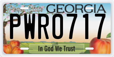 GA license plate PWR0717