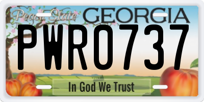 GA license plate PWR0737