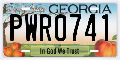 GA license plate PWR0741