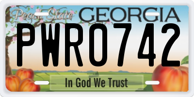 GA license plate PWR0742