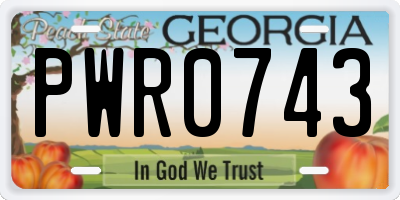 GA license plate PWR0743