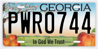 GA license plate PWR0744