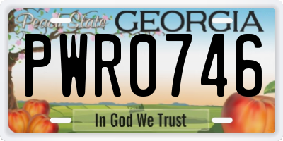 GA license plate PWR0746