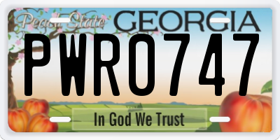 GA license plate PWR0747