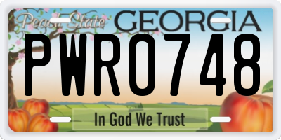 GA license plate PWR0748
