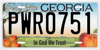 GA license plate PWR0751