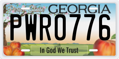 GA license plate PWR0776