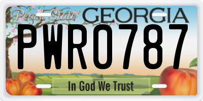 GA license plate PWR0787
