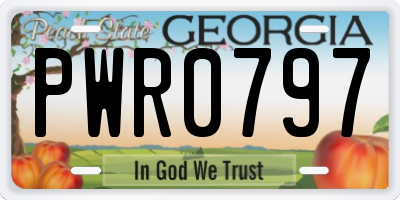 GA license plate PWR0797