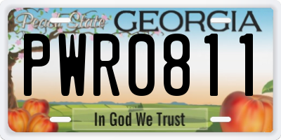 GA license plate PWR0811