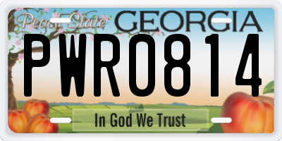 GA license plate PWR0814