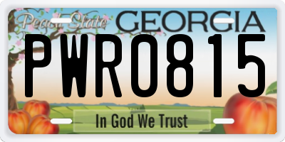 GA license plate PWR0815