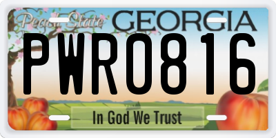 GA license plate PWR0816