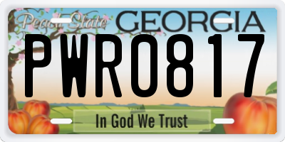 GA license plate PWR0817