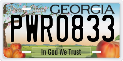 GA license plate PWR0833