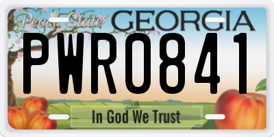 GA license plate PWR0841