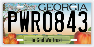 GA license plate PWR0843