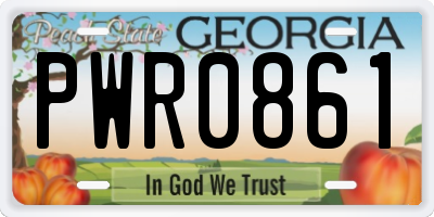 GA license plate PWR0861