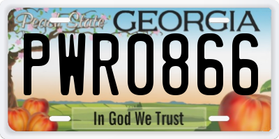 GA license plate PWR0866
