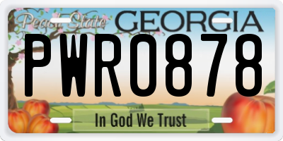 GA license plate PWR0878