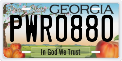 GA license plate PWR0880