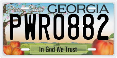 GA license plate PWR0882