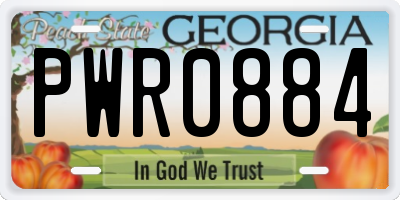 GA license plate PWR0884