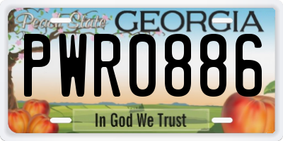 GA license plate PWR0886