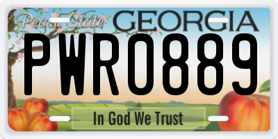 GA license plate PWR0889