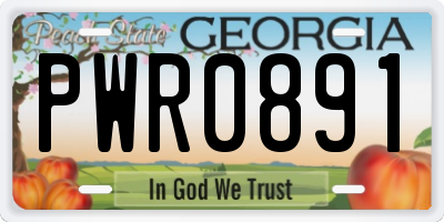 GA license plate PWR0891