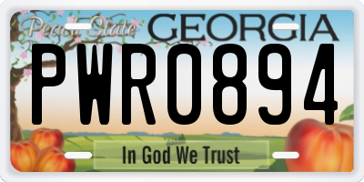 GA license plate PWR0894