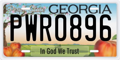 GA license plate PWR0896