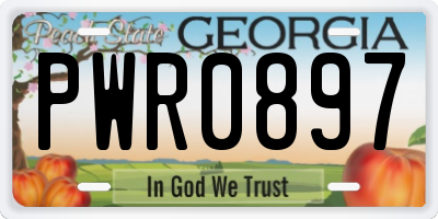 GA license plate PWR0897